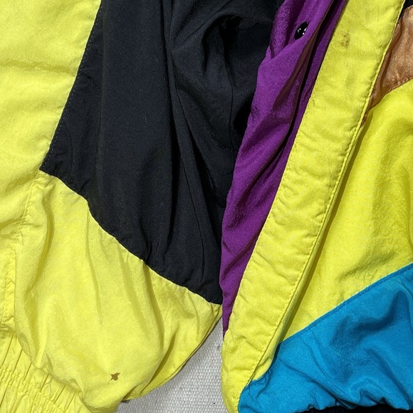 Vintage Prince Windbreaker Jacket Medium 90s Colorblock Neon Tennis - Picture 7 of 16